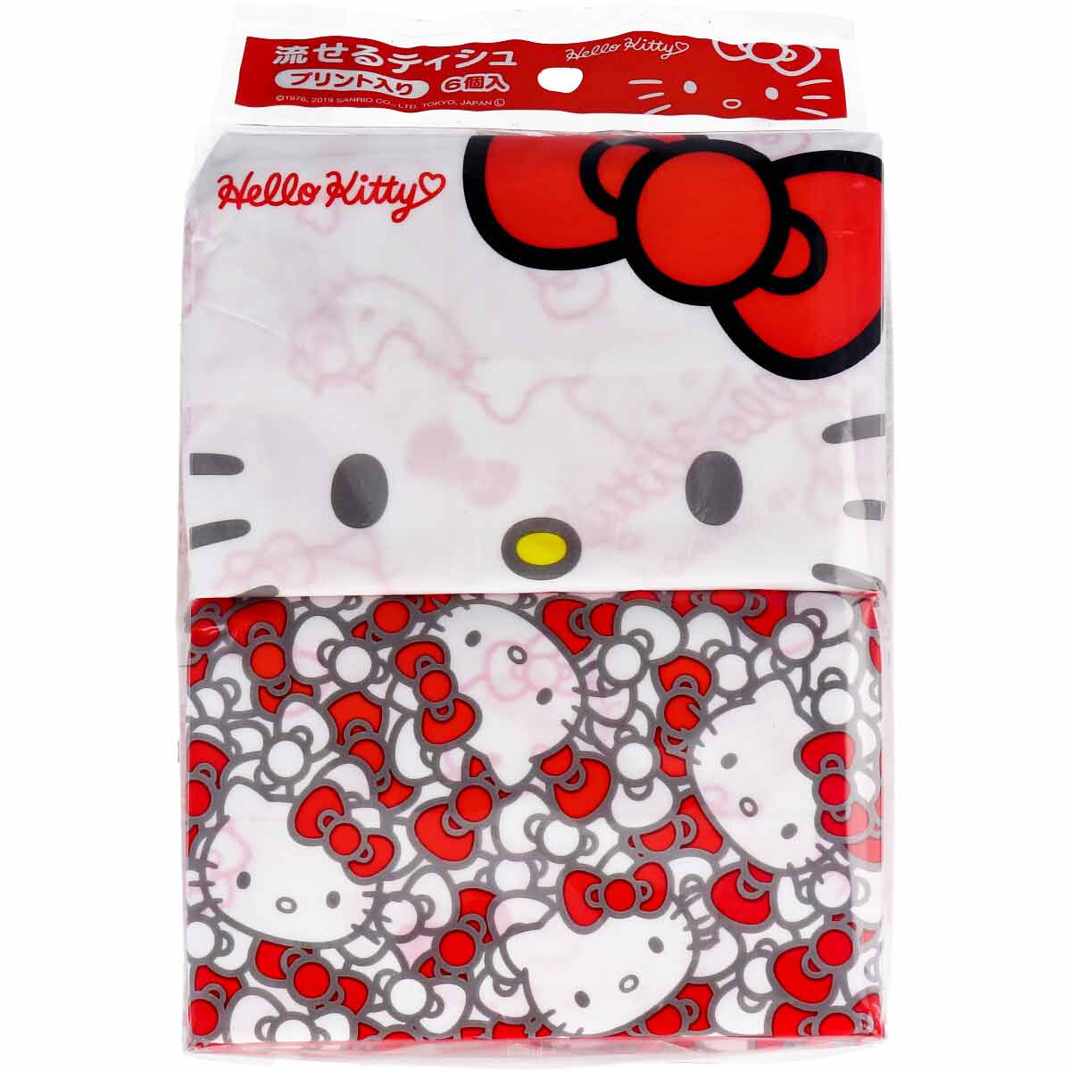 ハローキティ 水に流せるポケットティシュ 6パック入