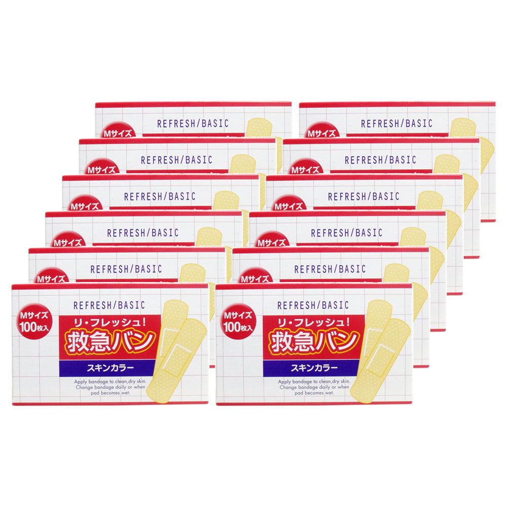 リ・フレッシュ!救急バン スキンカラー Mサイズ 100枚入×12個セット