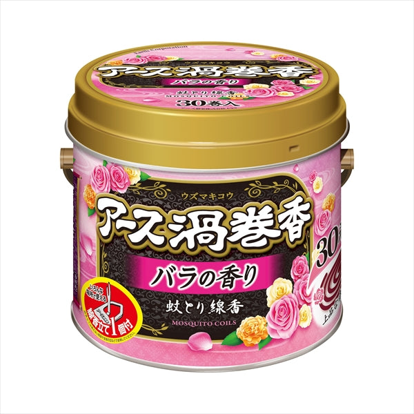 アース渦巻香バラの香り30巻缶入 【 アース製薬 】 【 殺虫剤・ハエ・蚊 】