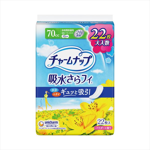 チャ-ムナップ長時間快適用22枚 【 ユニ・チャーム(ユニチャーム) 】 【 生理用品 】