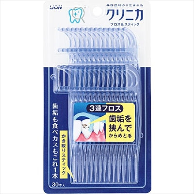 クリニカ フロス&スティック 30本 【 ライオン 】 【 フロス・歯間ブラシ 】