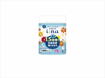 エリエールi:na(イーナ)トイレットティシュー1.5倍巻8R(シングル) 【トイレットペーパー】