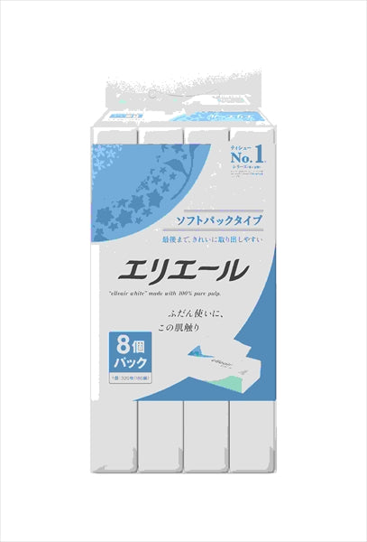 エリエールティシューソフトパック160W8P 【 大王製紙 】 【 ティッシュ 】