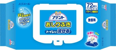 アテント流せるおしりふき無香料72枚 【 大王製紙 】 【 おしりふき 】
