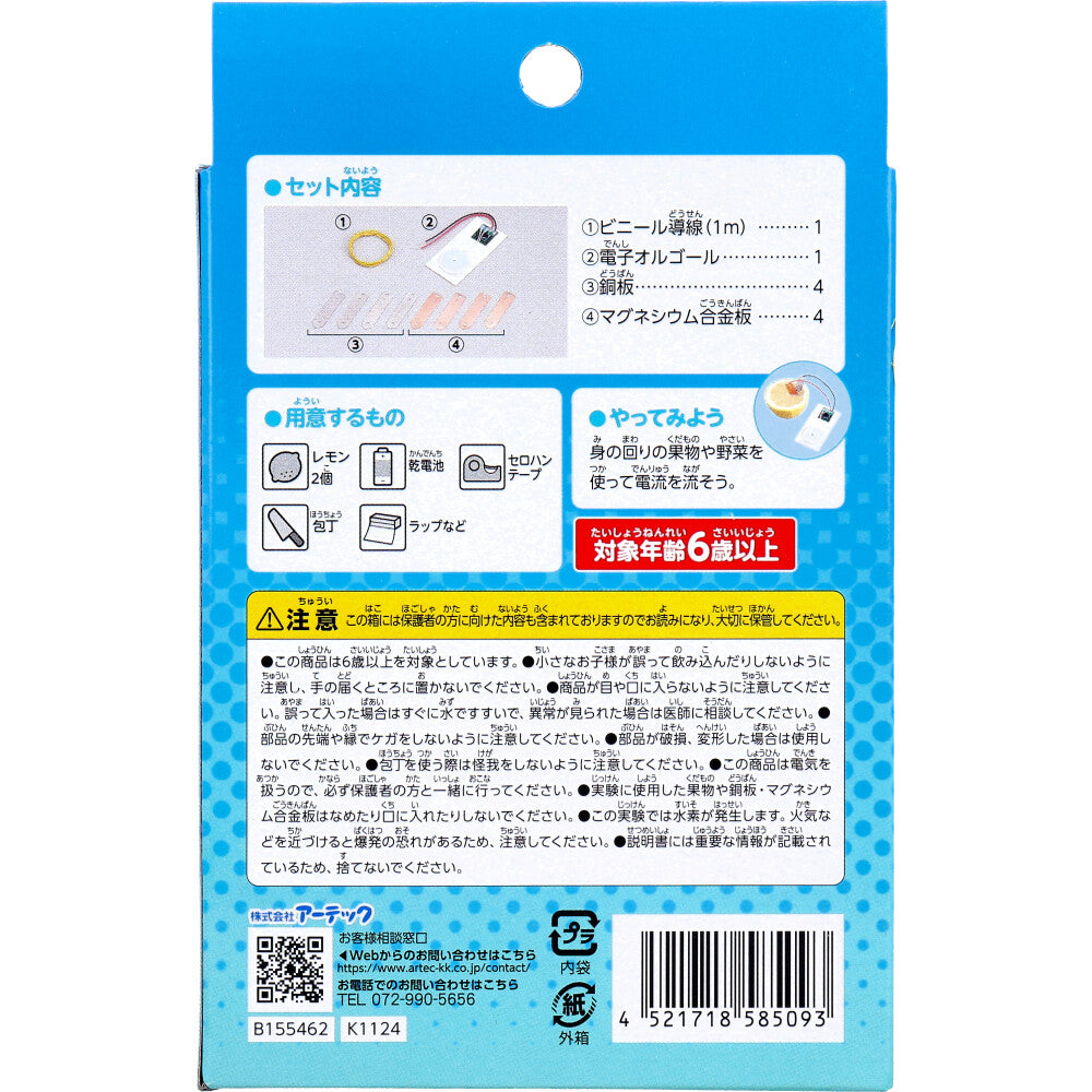 てのひら実験室 簡単 レモン電池キット 1セット