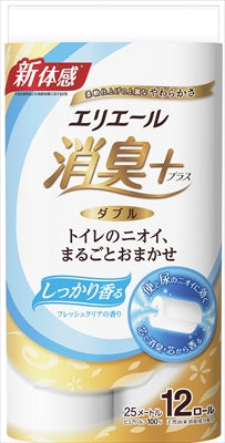 エリエール消臭+トイレットティシューしっかり香るフレッシュクリアの香り12ロール(ダブル)