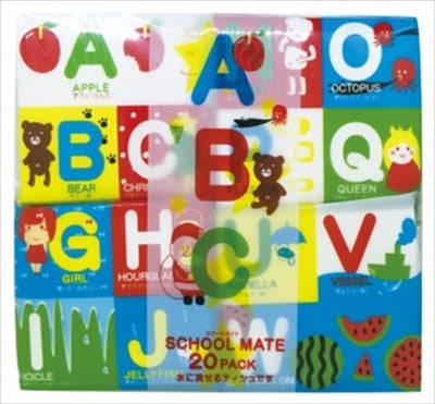ABCスクールメイト ポケットティッシュ 8組×20個パック 【 和光製紙 】 【 ティッシュ 】