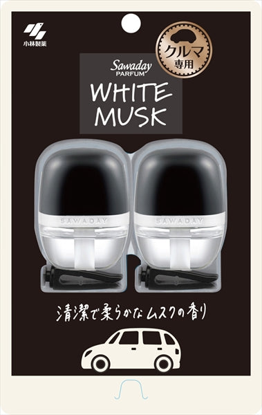 サワデー クルマ専用クリップ パルファムホワイトムスク 2個パック 【小林製薬】 【芳香剤・車用】