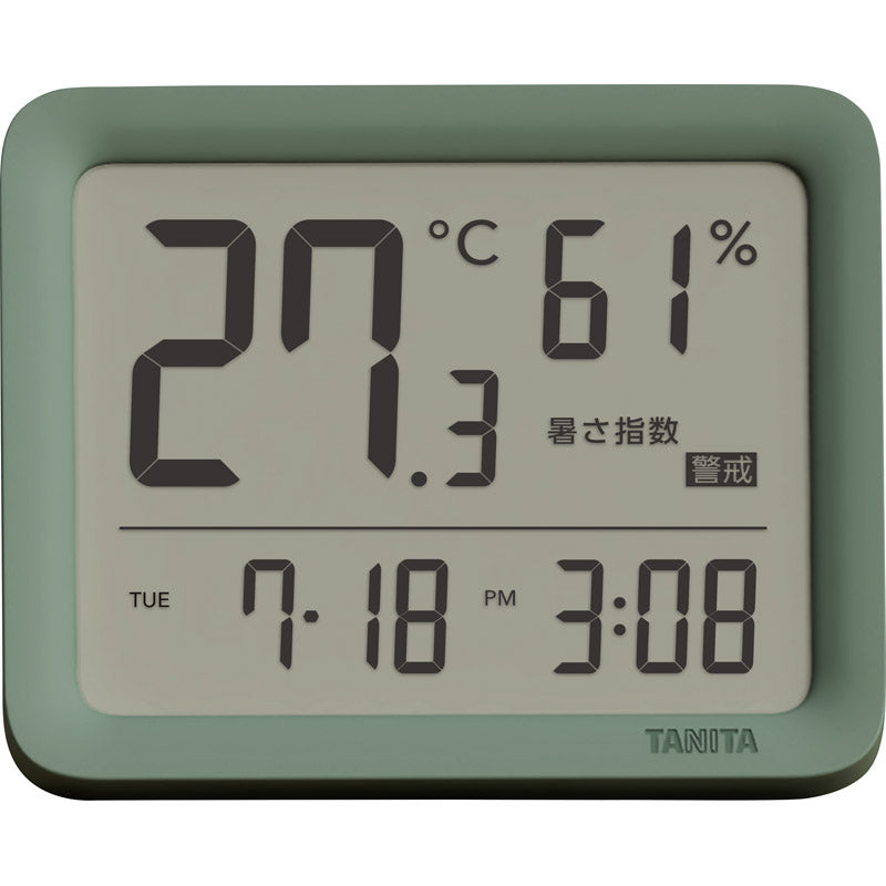 タニタ デジタル温湿度計 スモーキーグリーン TC-421GR
