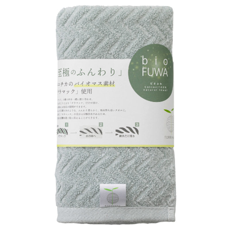 びおふわ フェイスタオル1P(袋入れ) グリーン B-70FF3