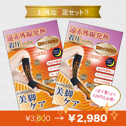 遠赤外線着圧ナイトソックス オープントゥタイプ