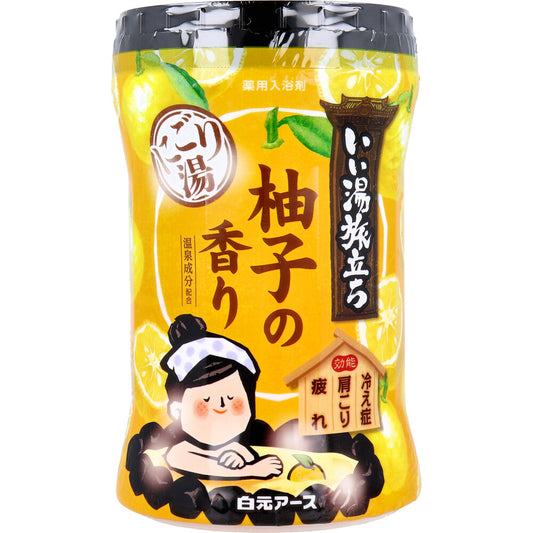 いい湯旅立ち 薬用入浴剤 にごり湯 柚子の香り 600g