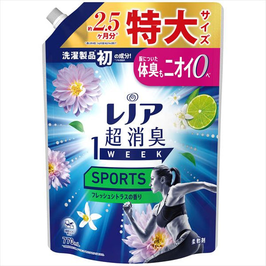 レノア超消臭１ｗｅｅｋＳＰＯＲＴＳフレッシュシトラスの香りつめかえ用特大サイズ 【 Ｐ＆Ｇ 】