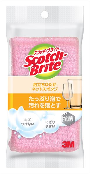 スコッチブライト　泡立ちゆたかネットスポンジ（ピンク）　ＷＮＴ－７７ＫＰ 【スリーエムジャパン】