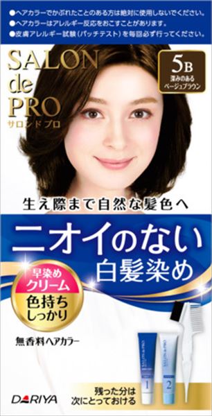 サロンドプロ　無香料ヘアカラー　早染めクリーム（白髪用）５Ｂ＜深みのあるベージュブラウン＞