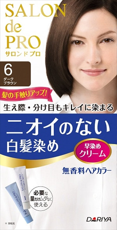 サロンドプロ　無香料ヘアカラー　早染めクリーム（白髪用）６＜ダークブラウン＞ 【ヘアカラー・白髪用】