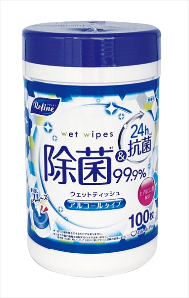 リファインアルコールボトル１００枚 【 ライフ堂 】 【 ウェットティッシュ 】