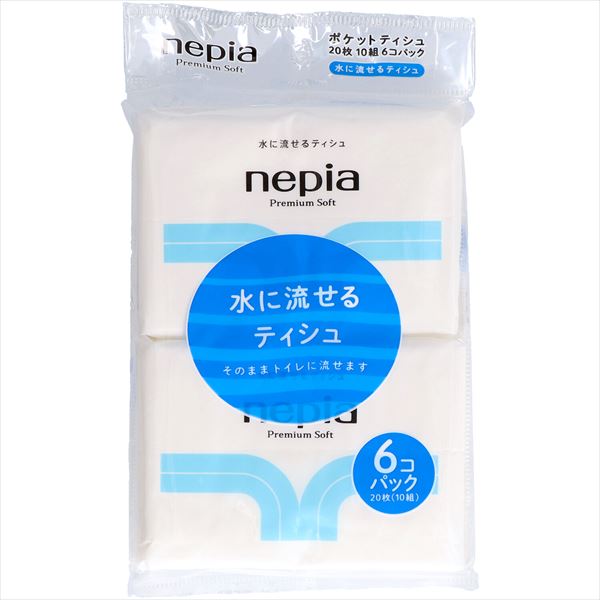 ネピアプレミアムソフト水に流せるポケット６Ｐ 【 王子ネピア 】 【 ティッシュ 】