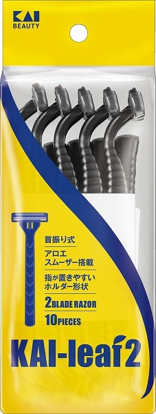 ＧＡ０１２２　ＫＡＩ　ｌｅａｆ２　１０本入 【 貝印 】 【 男性用カミソリ 】