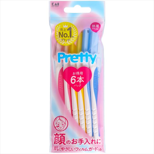 プリティー　フェイスＬ　６本入　ＧＡ００８４　ＦＲＬ－６Ｐ２ 【 貝印 】 【 女性用カミソリ 】