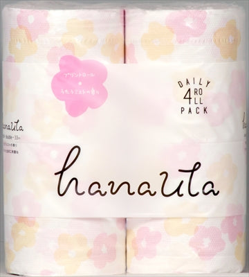 ｈａｎａｕｔａプリント　４Ｒダブル 【 西日本衛材 】 【 トイレットペーパー 】