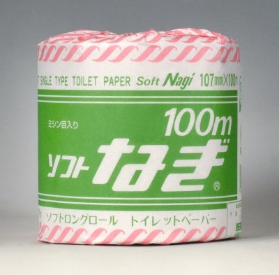 ソフトなぎ　１００Ｍ　１０７ｍｍ　シングル　１ロール 【 西日本衛材 】 【 トイレットペーパー 】