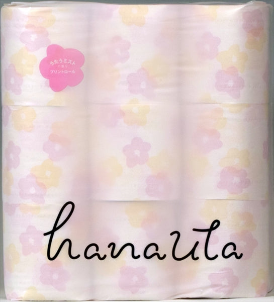 ｈａｎａｕｔａプリント　１８Ｗ　うたうミストの香り 【 西日本衛材 】 【 トイレットペーパー 】