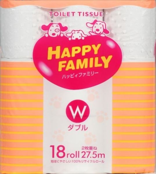 ハッピィファミリー　レギュラー　１８ロールダブル 【 西日本衛材 】 【 トイレットペーパー 】