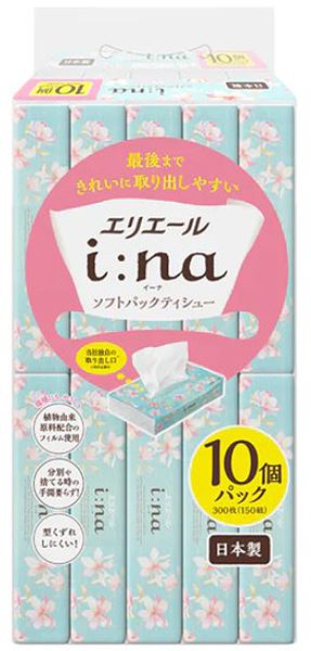 エリエール　イーナ　ティシュー　ソフトパック　１５０組×１０個パック 【大王製紙】 【ティッシュ】