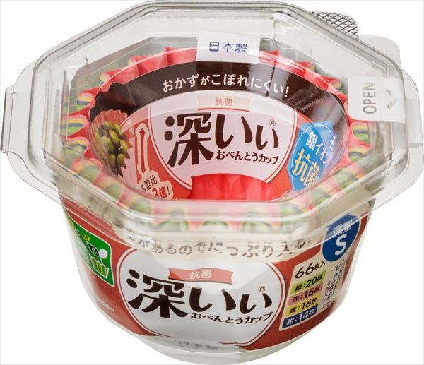 抗菌深いぃおべんとうカップ深型Ｓ４色６６枚入 【 東洋アルミ 】 【 お弁当用品 】