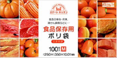 ＫＳ１０　スマートキッチン保存袋箱入り　Ｍ　１００Ｐ 【 日本サニパック 】 【 ポリ袋・レジ袋 】