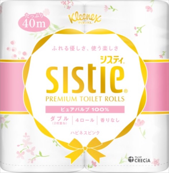 クリネックス　システィ　４ロール（ダブル）＜ハピネスピンク＞【トイレットペーパー】