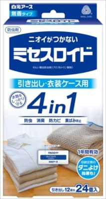 ミセスロイド　引き出し用２４個入　１年防虫 【白元アース】 【防虫剤】