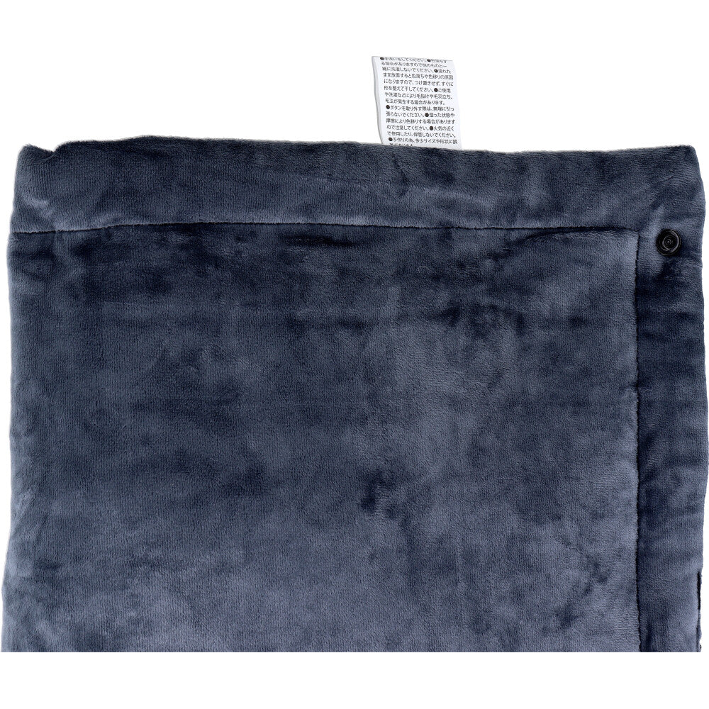 [2月26日まで特価]hokotto マイクロファイバー4WAYブランケット アルミ入 約80×125cm BK×スモーキーGY