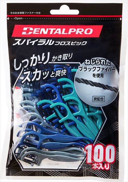 デンタルプロスパイラルフロスピック１００本入り 【 デンタルプロ 】 【 フロス・歯間ブラシ 】