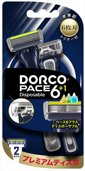 ＰＡＣＥ６＋１　ディスポ　トリマー付　２本入 【 ドルコ 】 【 男性用カミソリ 】