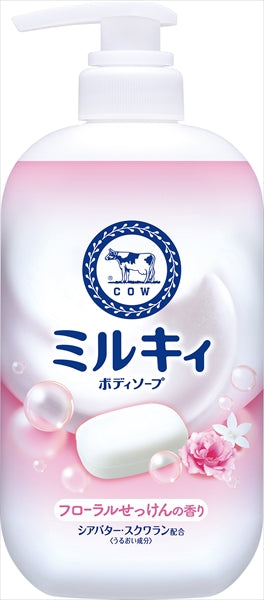 ミルキィボディソープ　フローラルせっけんの香り　ポンプ付 【牛乳石鹸共進社】 【ボディソープ】
