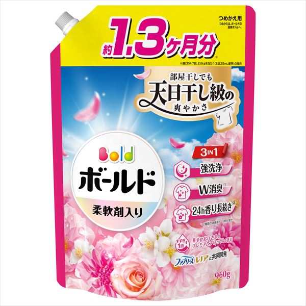 ボールドジェル華やかプレミアムブロッサムの香りつめかえ用超ジャンボサイズ 【Ｐ＆Ｇ】 【衣料用洗剤】