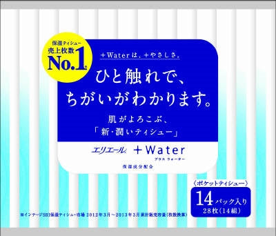 エリエール＋ＷＡＴＥＲ　ポケット　１４組×１４個 【 大王製紙 】 【 ティッシュ 】
