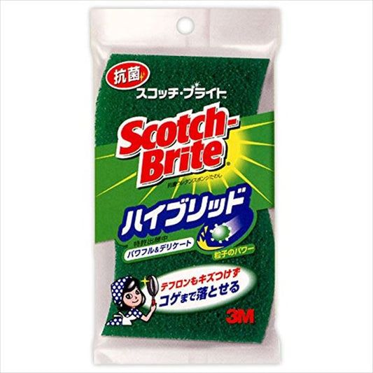 スコッチブライト　ハイブリッド　貼り合わせスポンジ（グリーン）　ＨＢ－２１ＫＧ－Ｈ