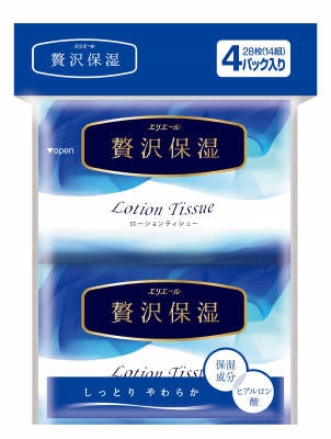 エリエールぜい沢保湿（ポケット）１４Ｗ４Ｐ 【 大王製紙 】 【 ティッシュ 】