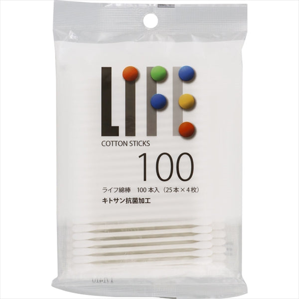 ライフ綿棒１００本袋入 【 平和メディク 】 【 綿棒 】
