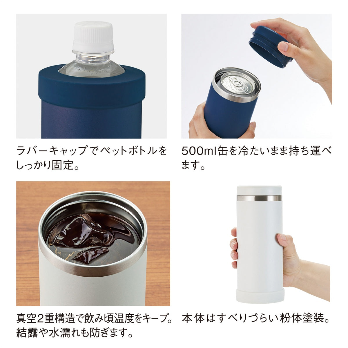 マルチステンレスボトル（ペットボトル対応） ネイビー 0038-01