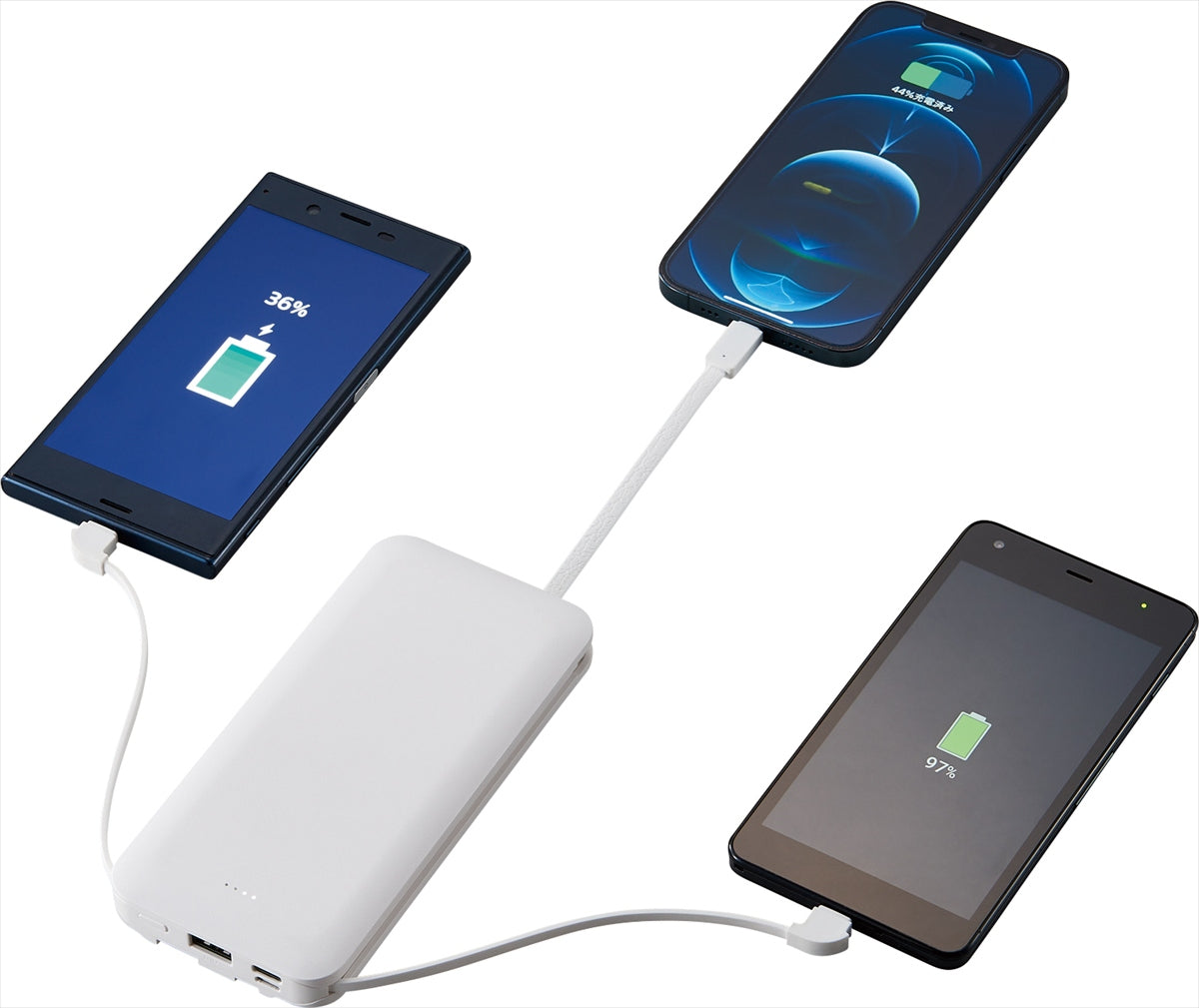 ４ケーブル モバイルバッテリー１００００ｍＡｈ 6187