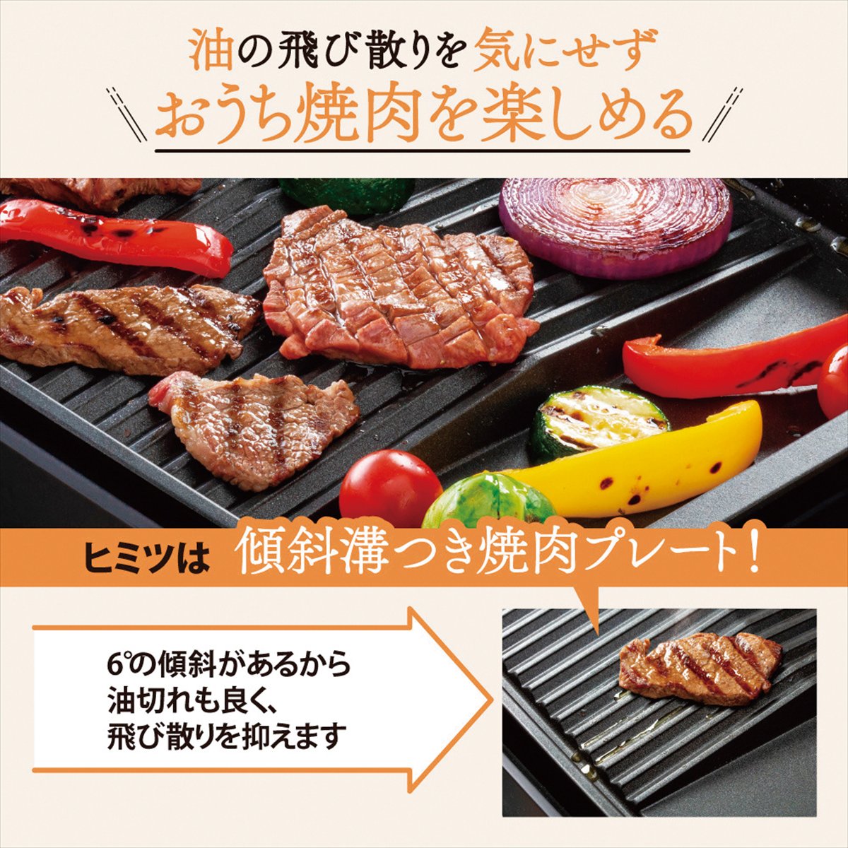 象印 やきやき ホットプレート（２枚プレート） EA-KF20-BA