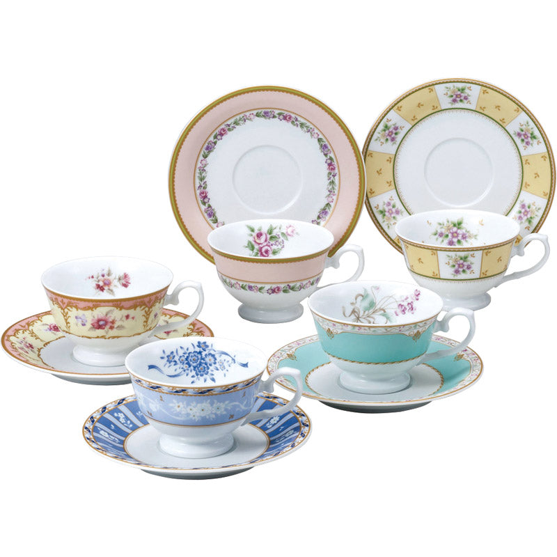 ナルミ フローラルブティック ５客アソート碗皿 41721-33459