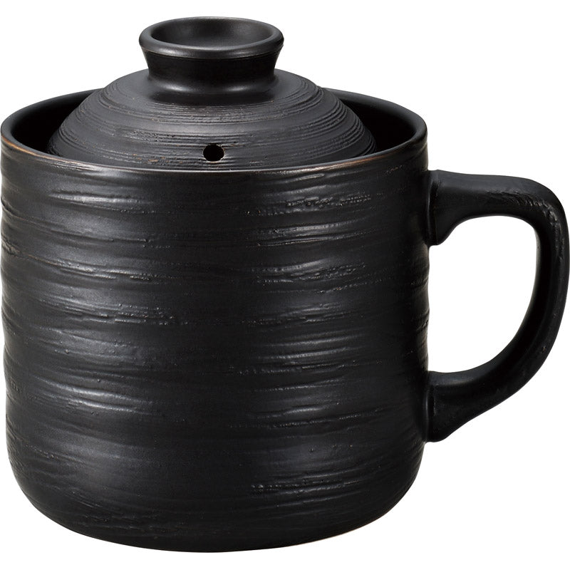 電子レンジ専用炊飯陶器 楽炊御膳　黒 T-01B
