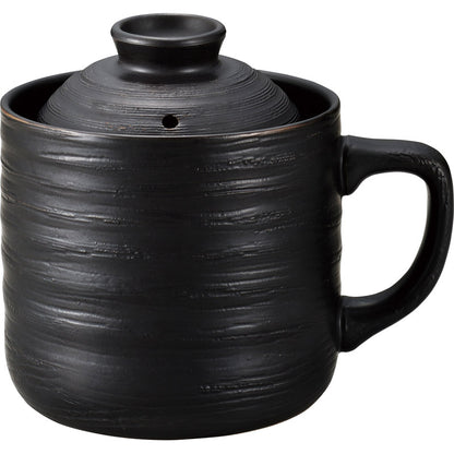 電子レンジ専用炊飯陶器 楽炊御膳　黒 T-01B