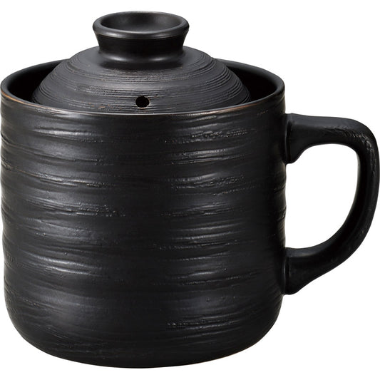電子レンジ専用炊飯陶器 楽炊御膳　黒 T-01B