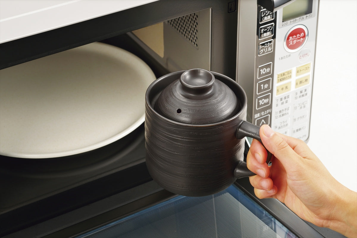 電子レンジ専用炊飯陶器 楽炊御膳　黒 T-01B